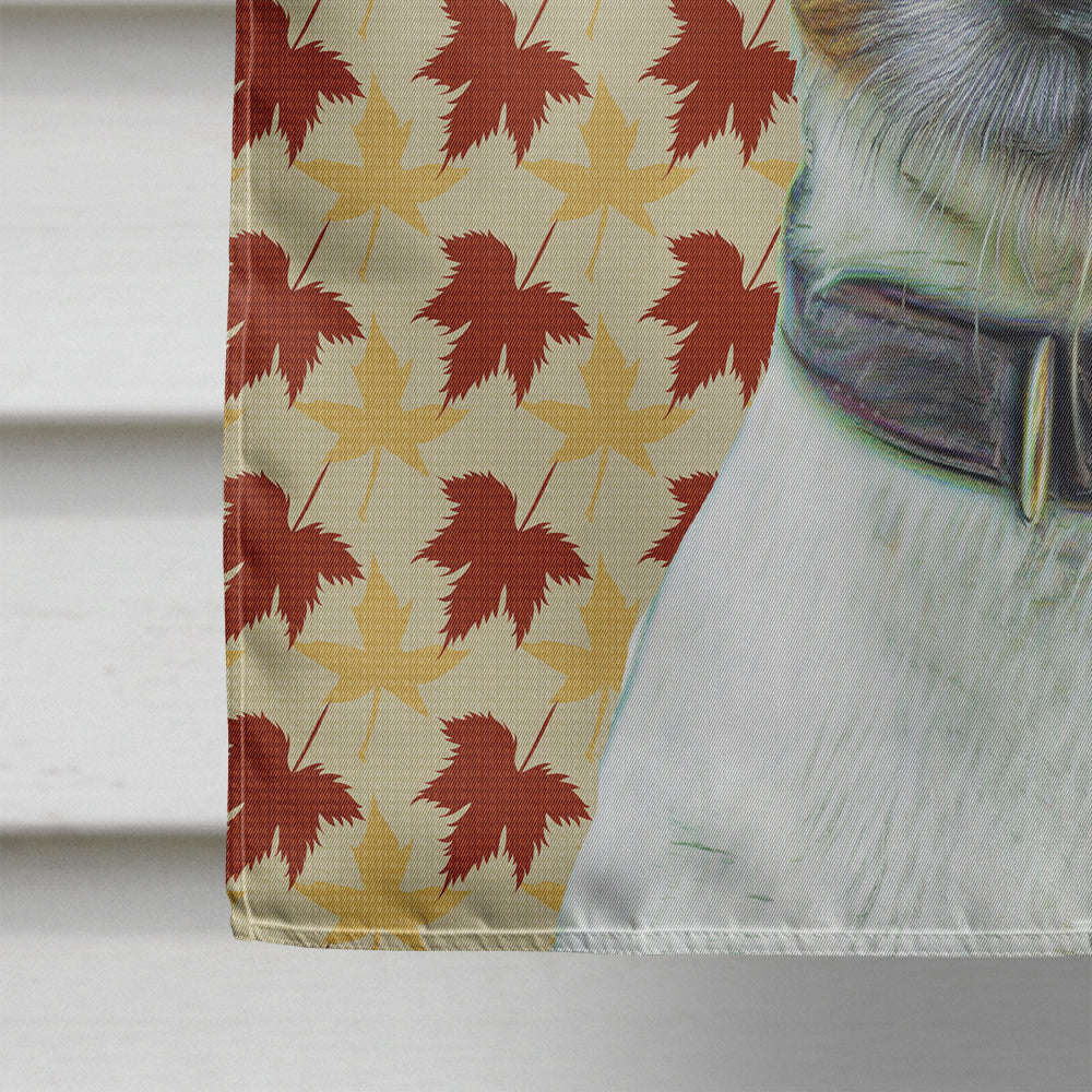 Fall Leaves Jack Russell Terrier House Flag 28x40 Porch Sleeve Pole Decorative Outside Yard Banner Artwork Wall Hanging, Polyester