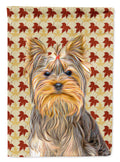 Fall Leaves Yorkie / Yorkshire Terrier House Flag 28x40 Porch Sleeve Pole Decorative Outside Yard Banner Artwork Wall Hanging, Polyester