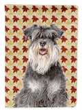 Fall Leaves Schnauzer House Flag 28x40 Porch Sleeve Pole Decorative Outside Yard Banner Artwork Wall Hanging, Polyester
