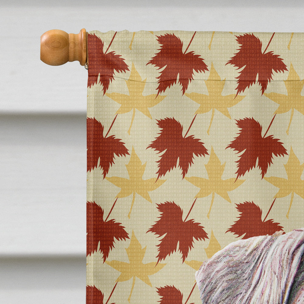 Fall Leaves Schnauzer House Flag 28x40 Porch Sleeve Pole Decorative Outside Yard Banner Artwork Wall Hanging, Polyester