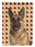 Fall Leaves German Shepherd House Flag 28x40 Porch Sleeve Pole Decorative Outside Yard Banner Artwork Wall Hanging, Polyester