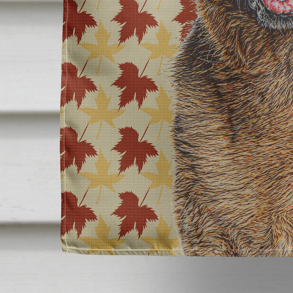 Fall Leaves German Shepherd House Flag 28x40 Porch Sleeve Pole Decorative Outside Yard Banner Artwork Wall Hanging, Polyester