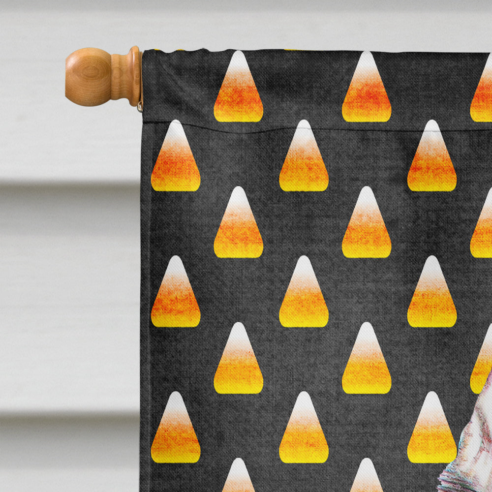 Candy Corn Halloween Alaskan Malamute House Flag 28x40 Porch Sleeve Pole Decorative Outside Yard Banner Artwork Wall Hanging, Polyester