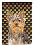 Candy Corn Halloween Yorkie / Yorkshire Terrier House Flag 28x40 Porch Sleeve Pole Decorative Outside Yard Banner Artwork Wall Hanging, Polyester