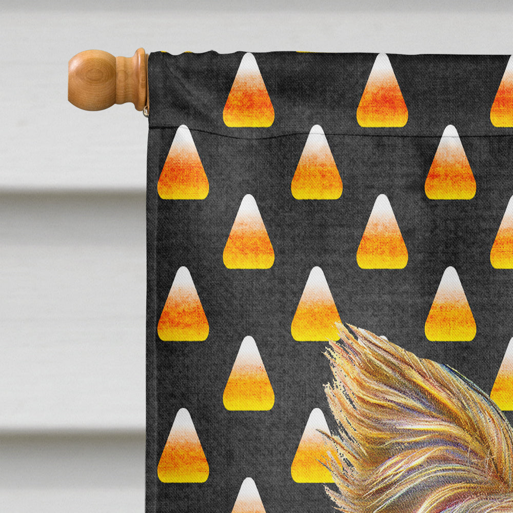 Candy Corn Halloween Yorkie / Yorkshire Terrier House Flag 28x40 Porch Sleeve Pole Decorative Outside Yard Banner Artwork Wall Hanging, Polyester