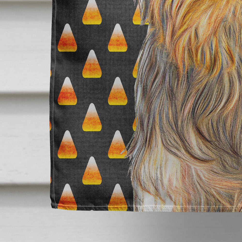 Candy Corn Halloween Yorkie / Yorkshire Terrier House Flag 28x40 Porch Sleeve Pole Decorative Outside Yard Banner Artwork Wall Hanging, Polyester