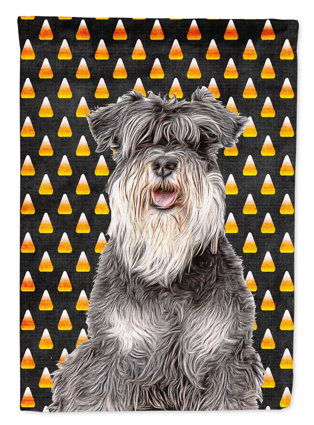 Candy Corn Halloween Schnauzer House Flag 28x40 Porch Sleeve Pole Decorative Outside Yard Banner Artwork Wall Hanging, Polyester