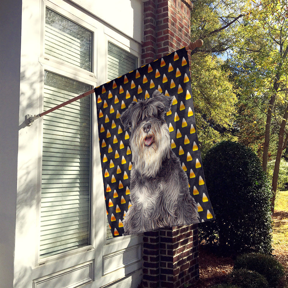 Candy Corn Halloween Schnauzer House Flag 28x40 Porch Sleeve Pole Decorative Outside Yard Banner Artwork Wall Hanging, Polyester