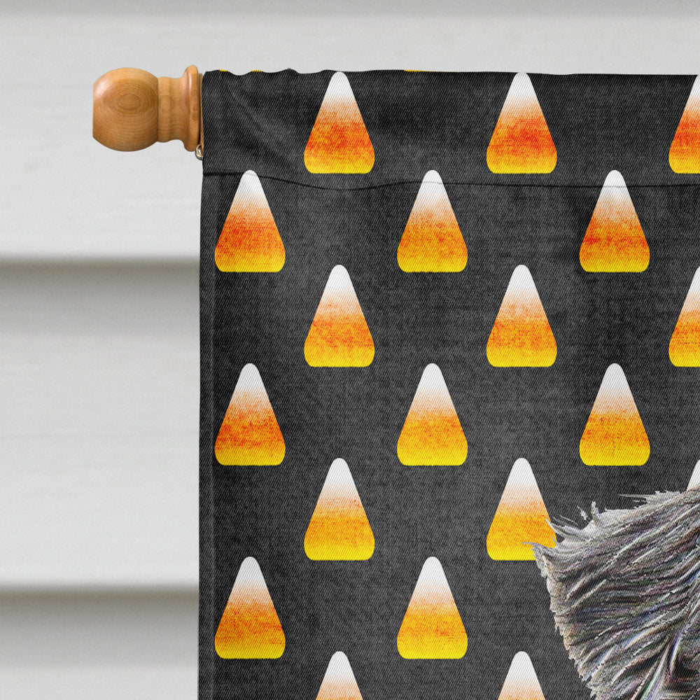 Candy Corn Halloween Schnauzer House Flag 28x40 Porch Sleeve Pole Decorative Outside Yard Banner Artwork Wall Hanging, Polyester