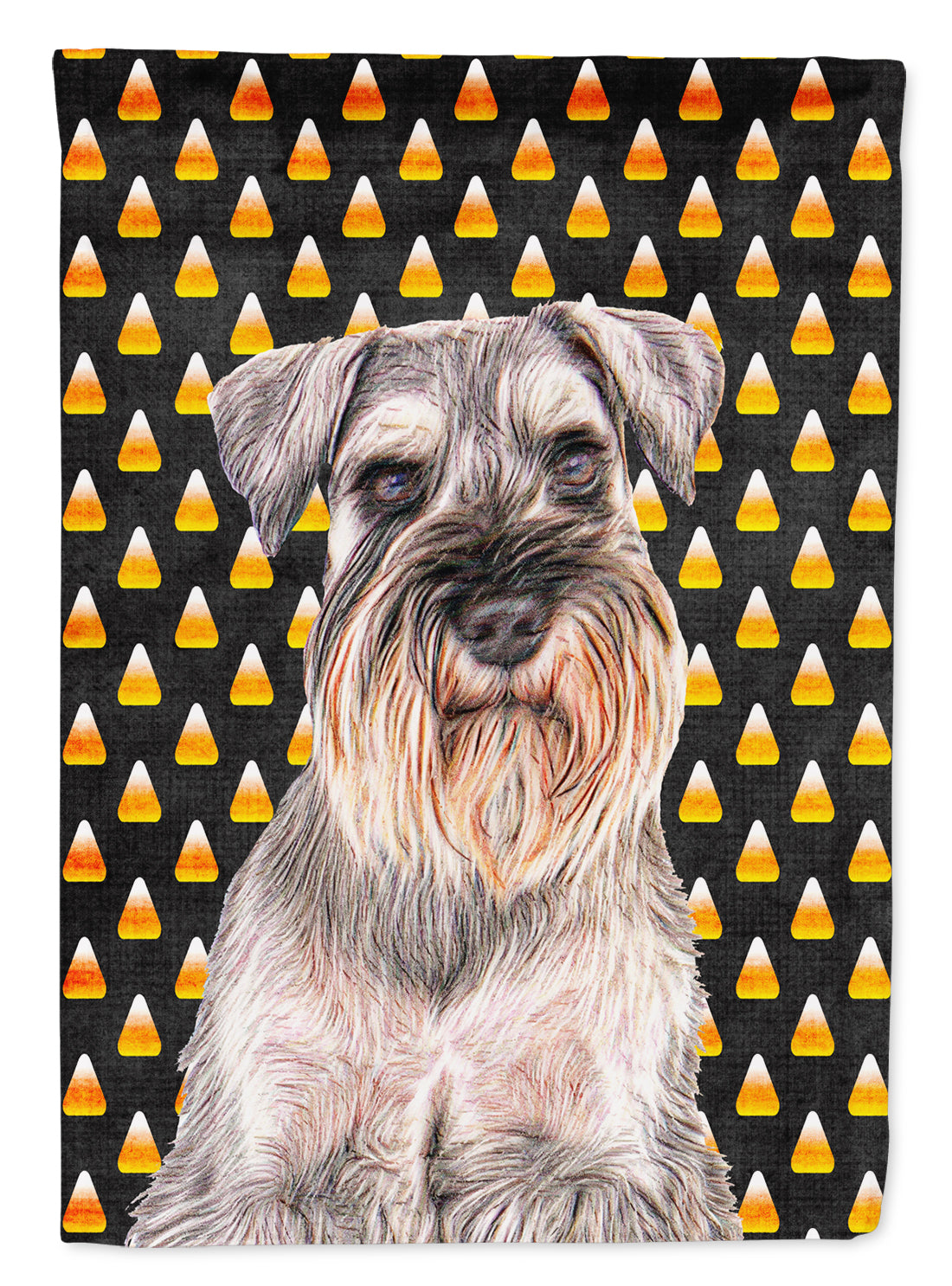 Candy Corn Halloween Schnauzer House Flag 28x40 Porch Sleeve Pole Decorative Outside Yard Banner Artwork Wall Hanging, Polyester