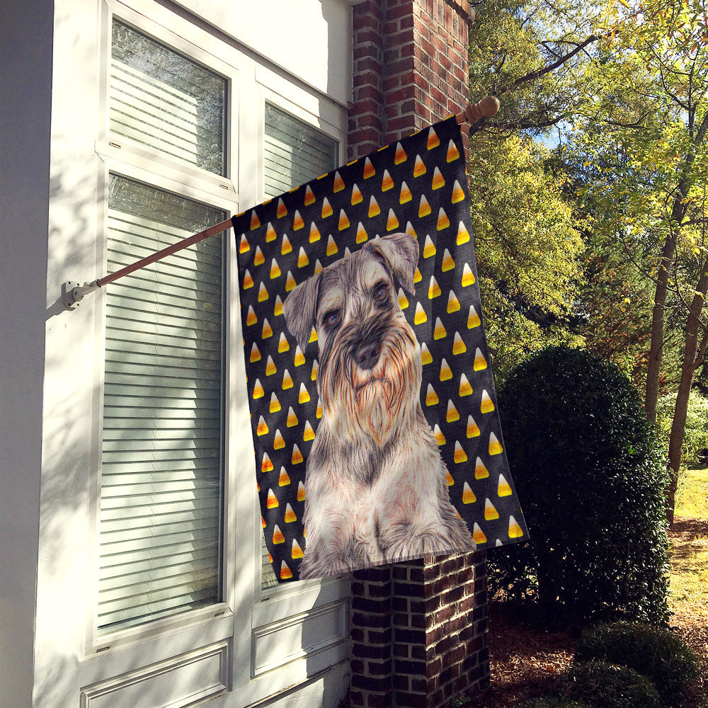 Candy Corn Halloween Schnauzer House Flag 28x40 Porch Sleeve Pole Decorative Outside Yard Banner Artwork Wall Hanging, Polyester