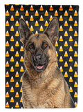 Candy Corn Halloween German Shepherd House Flag 28x40 Porch Sleeve Pole Decorative Outside Yard Banner Artwork Wall Hanging, Polyester