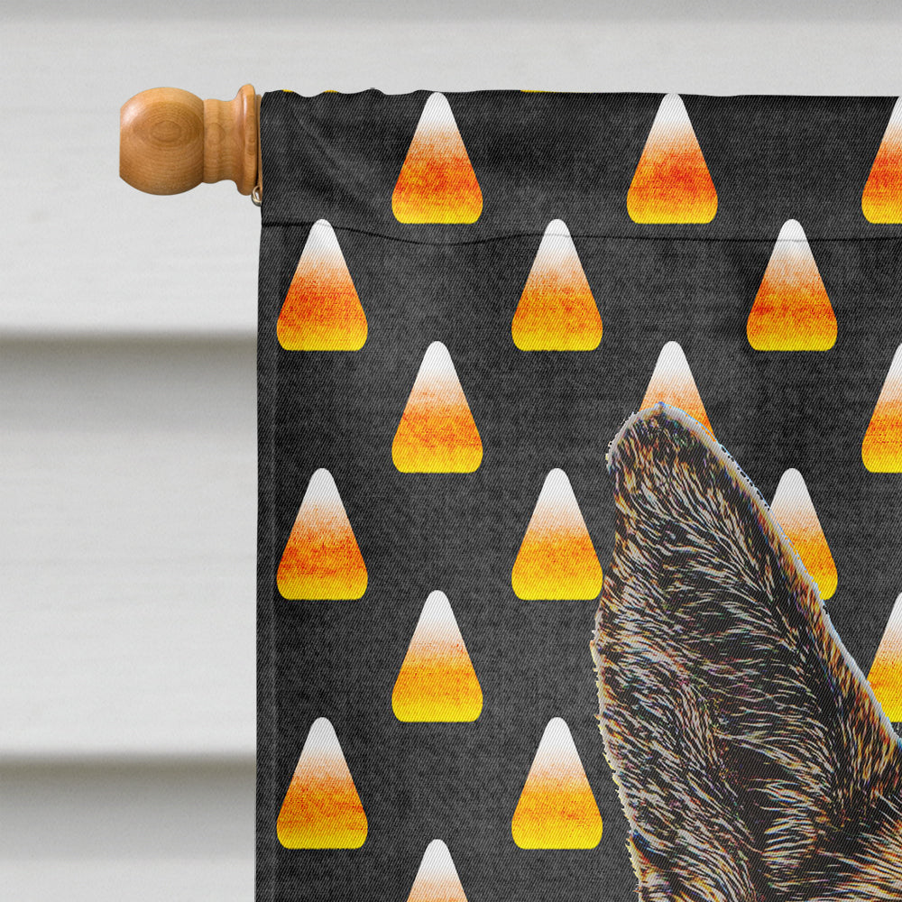 Candy Corn Halloween German Shepherd House Flag 28x40 Porch Sleeve Pole Decorative Outside Yard Banner Artwork Wall Hanging, Polyester