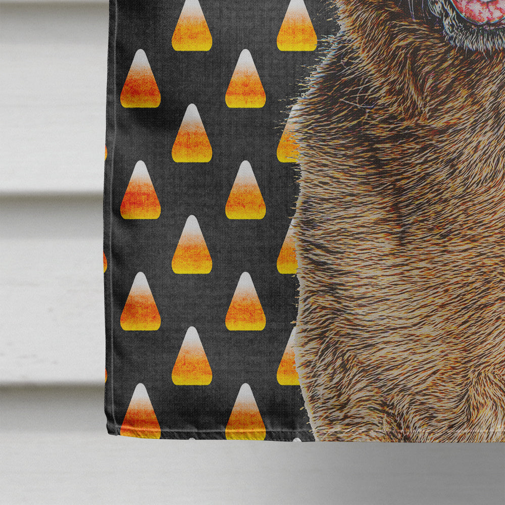 Candy Corn Halloween German Shepherd House Flag 28x40 Porch Sleeve Pole Decorative Outside Yard Banner Artwork Wall Hanging, Polyester