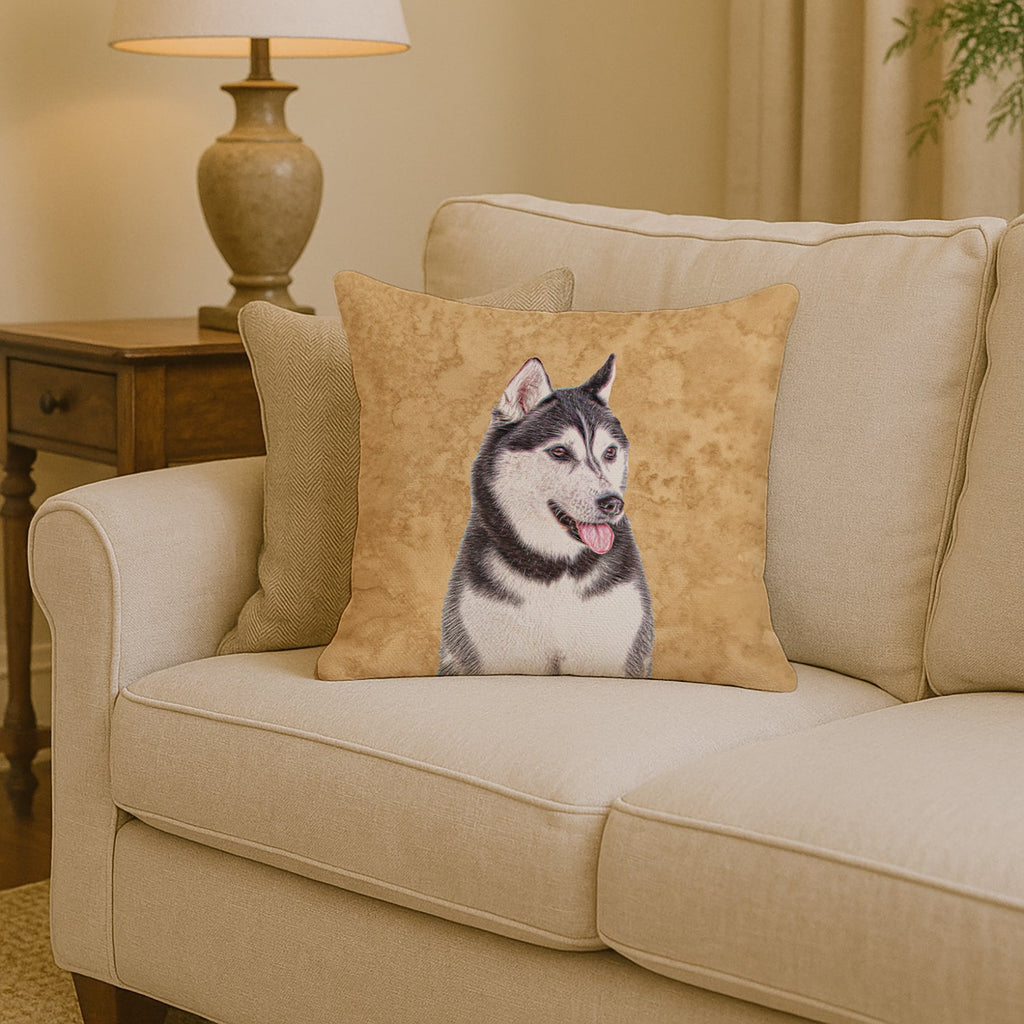 Alaskan Malamute Decorative Throw Pillow 14x14 Indoor Outdoor Accent Cushion, Fabric Cover with Insert for Sofa, Bed, Porch & Living Room