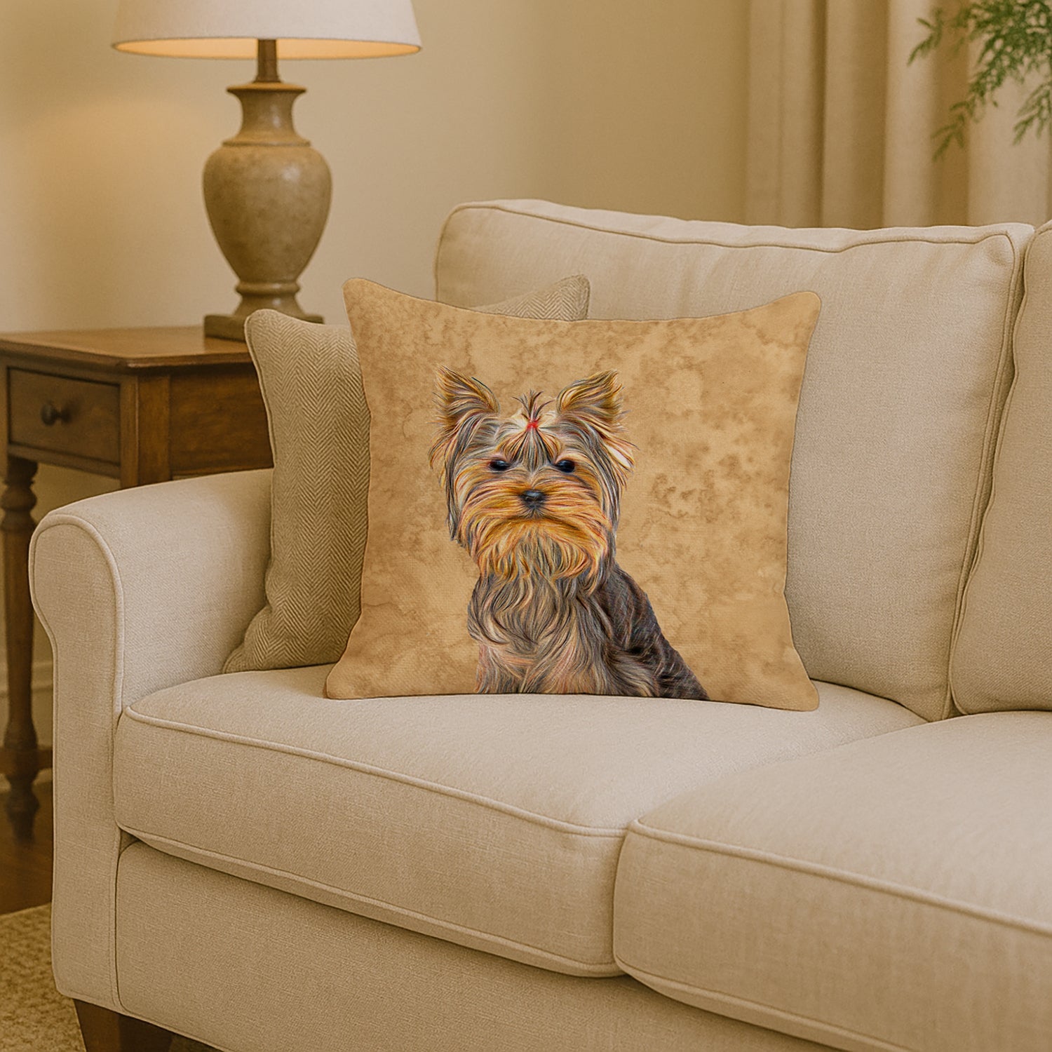 Schnauzer Decorative Throw Pillow 14x14 Indoor Outdoor Accent Cushion, Fabric Cover with Insert for Sofa, Bed, Porch & Living Room