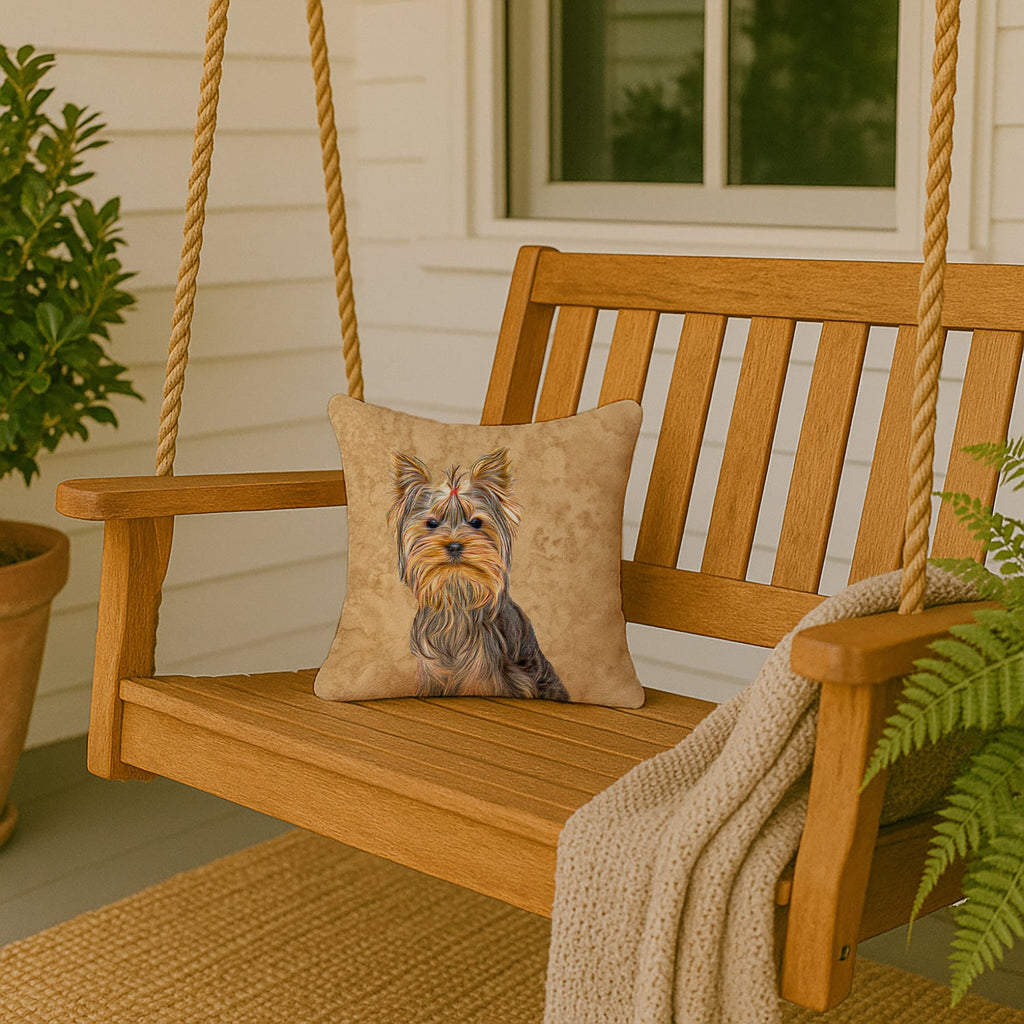 Schnauzer Decorative Throw Pillow 14x14 Indoor Outdoor Accent Cushion, Fabric Cover with Insert for Sofa, Bed, Porch & Living Room
