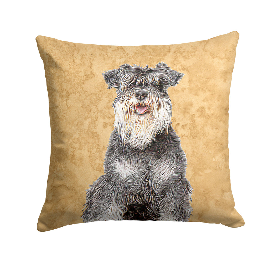 Schnauzer Decorative Throw Pillow 14x14 Indoor Outdoor Accent Cushion, Fabric Cover with Insert for Sofa, Bed, Porch & Living Room