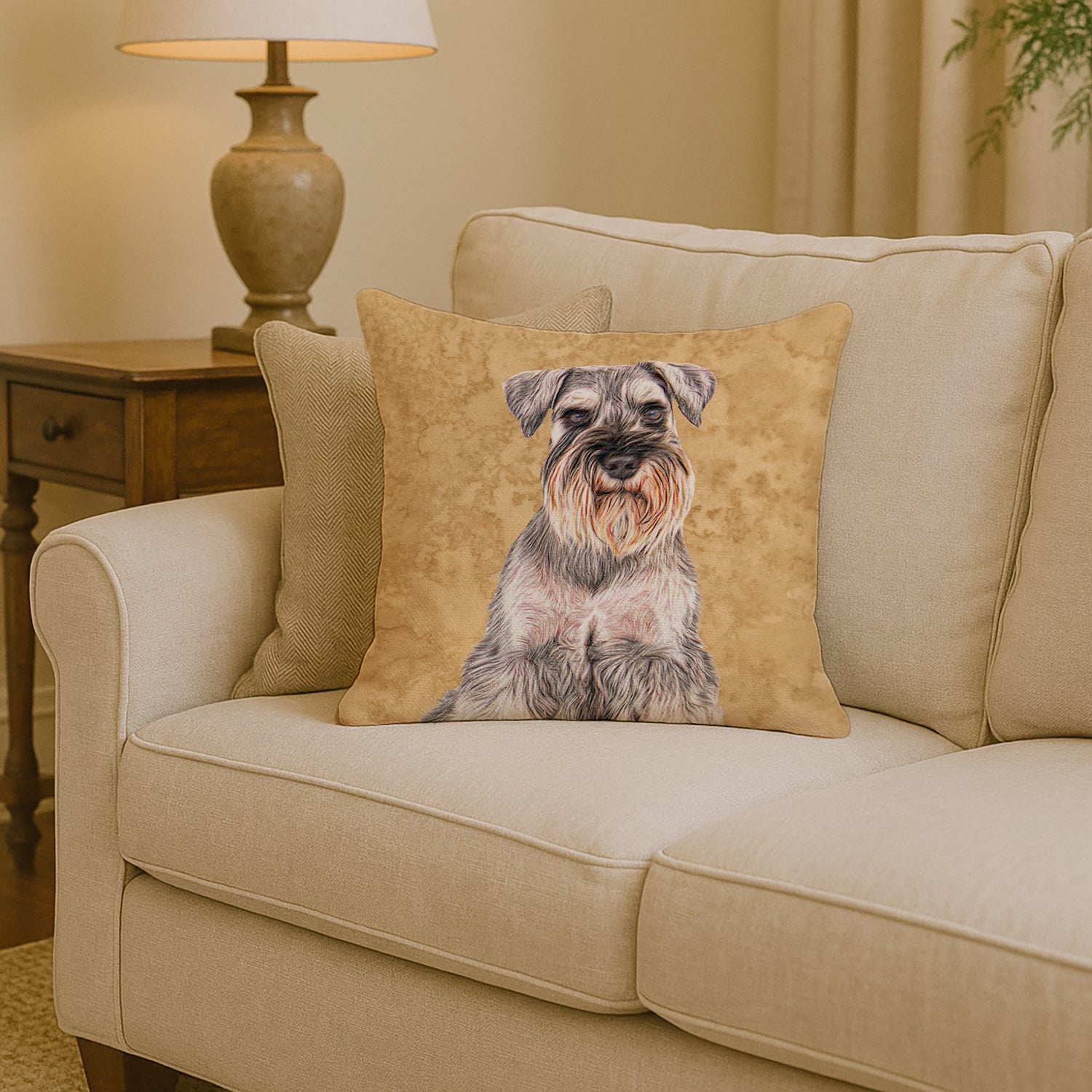 German Shepherd Decorative Throw Pillow 14x14 Indoor Outdoor Accent Cushion, Fabric Cover with Insert for Sofa, Bed, Porch & Living Room
