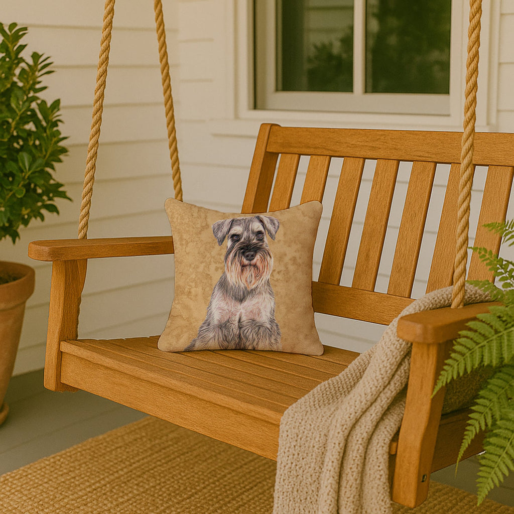 German Shepherd Decorative Throw Pillow 14x14 Indoor Outdoor Accent Cushion, Fabric Cover with Insert for Sofa, Bed, Porch & Living Room