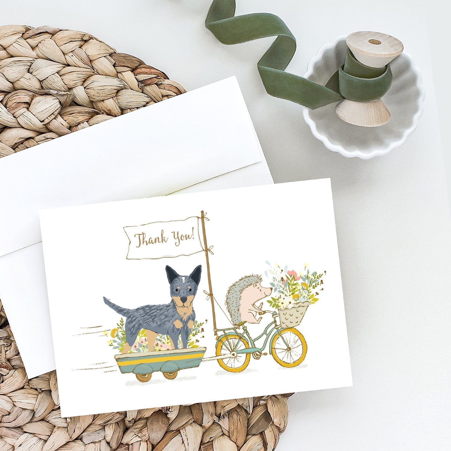 Australian Cattle Dog Greeting Cards Pack of 8 Blank Cards with Envelopes Whimsical A7 Size 5x7