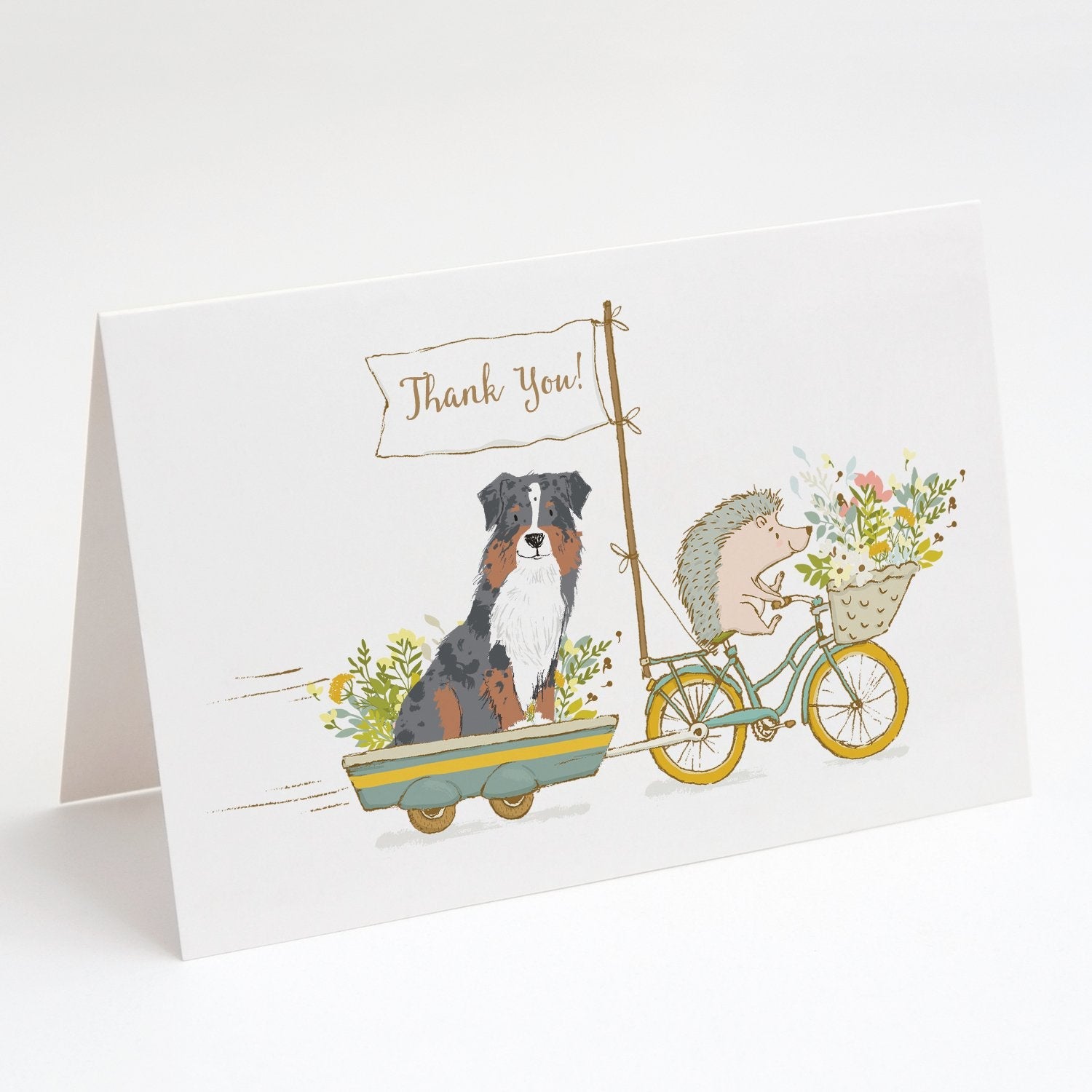 Australian Shepherd Blue Merle Greeting Cards Pack of 8 Blank Cards with Envelopes Whimsical A7 Size 5x7