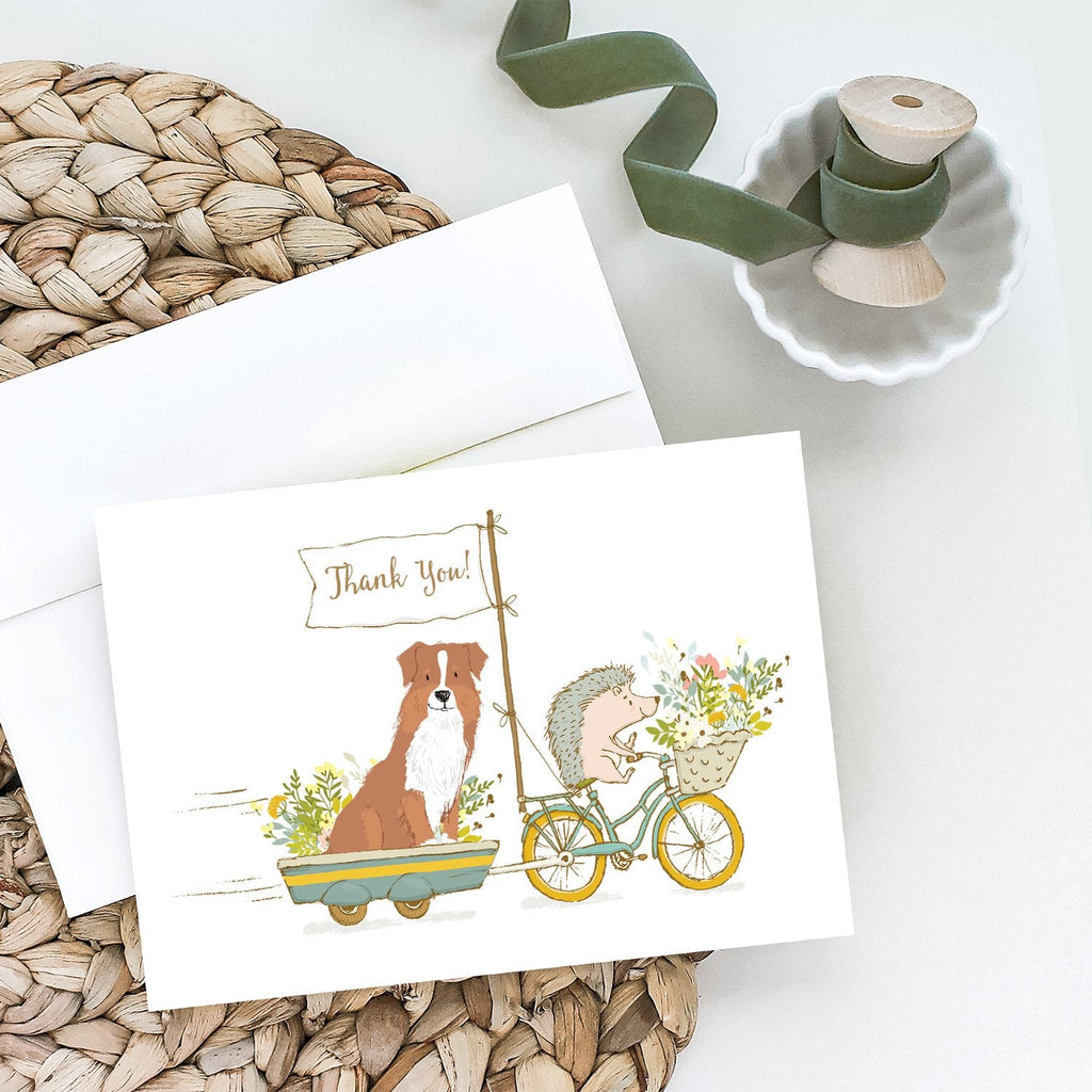 Australian Shepherd Red Tricolor Greeting Cards Pack of 8 Blank Cards with Envelopes Whimsical A7 Size 5x7