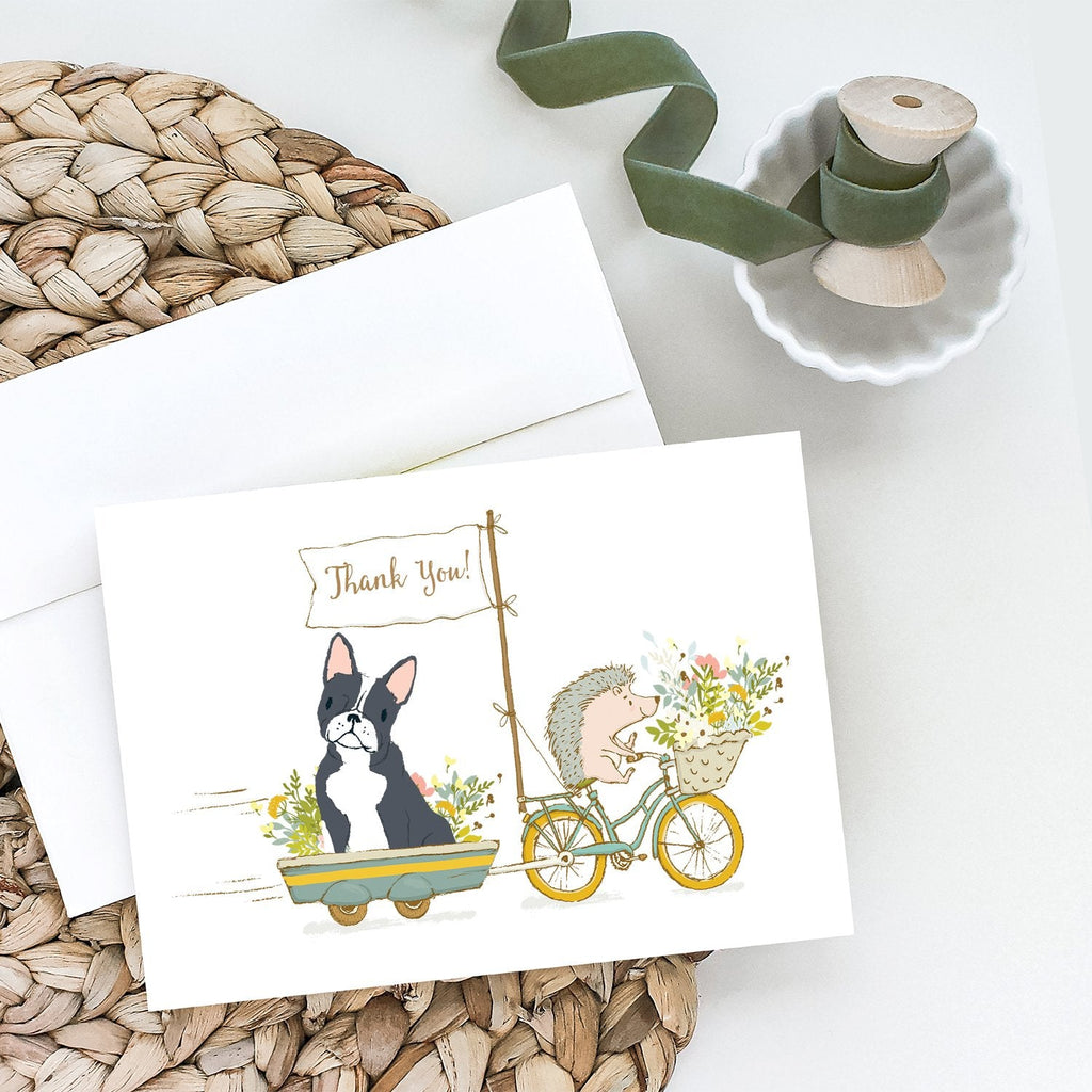 Boston Terrier Black and White Greeting Cards Pack of 8 Blank Cards with Envelopes Whimsical A7 Size 5x7