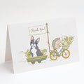 Boston Terrier Blue and White Greeting Cards Pack of 8 Blank Cards with Envelopes Whimsical A7 Size 5x7