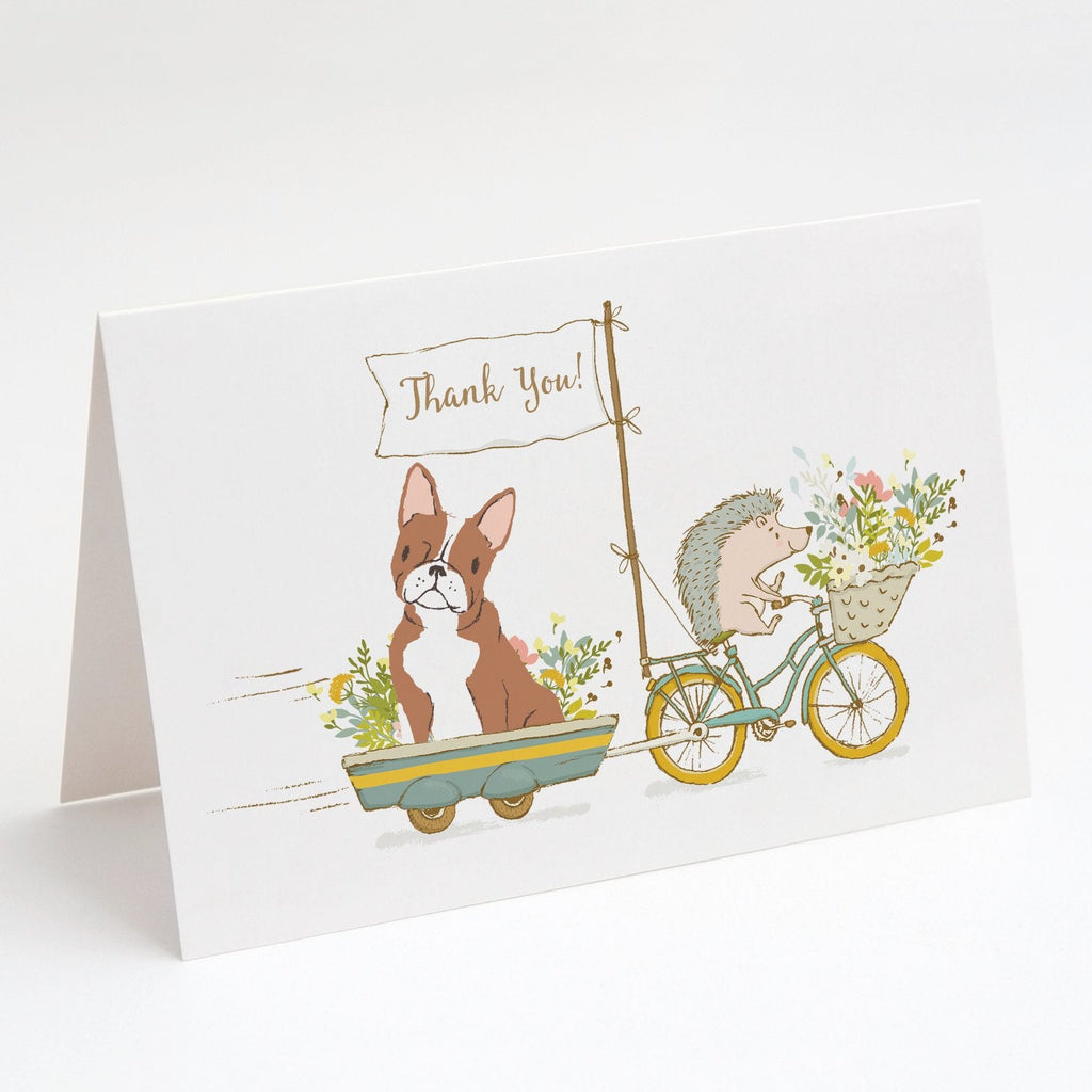 Boston Terrier Red and White Greeting Cards Pack of 8 Blank Cards with Envelopes Whimsical A7 Size 5x7