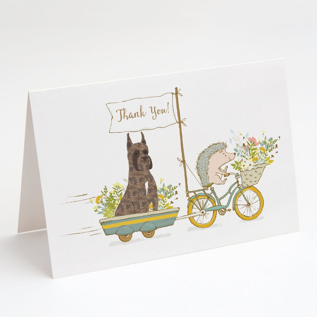 Boxer Brindle Cropped Ears Greeting Cards Pack of 8 Blank Cards with Envelopes Whimsical A7 Size 5x7