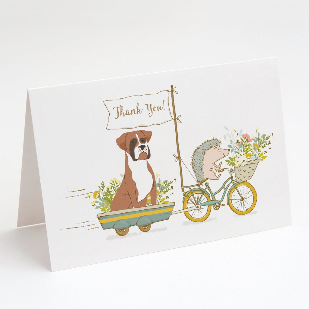 Boxer Flashy Fawn Natural Ears Greeting Cards Pack of 8 Blank Cards with Envelopes Whimsical A7 Size 5x7