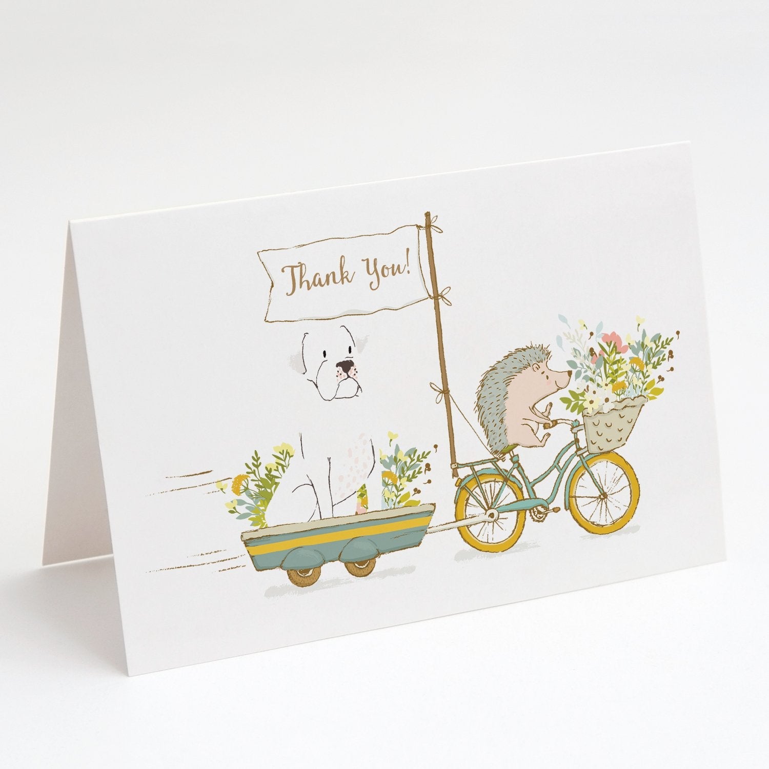 Boxer White Natural Ears Greeting Cards Pack of 8 Blank Cards with Envelopes Whimsical A7 Size 5x7