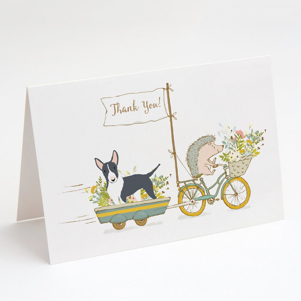Bull Terrier Black and White Greeting Cards Pack of 8 Blank Cards with Envelopes Whimsical A7 Size 5x7