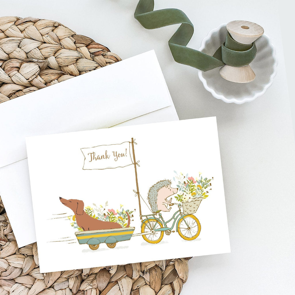 Dachshund Red Greeting Cards Pack of 8 Blank Cards with Envelopes Whimsical A7 Size 5x7