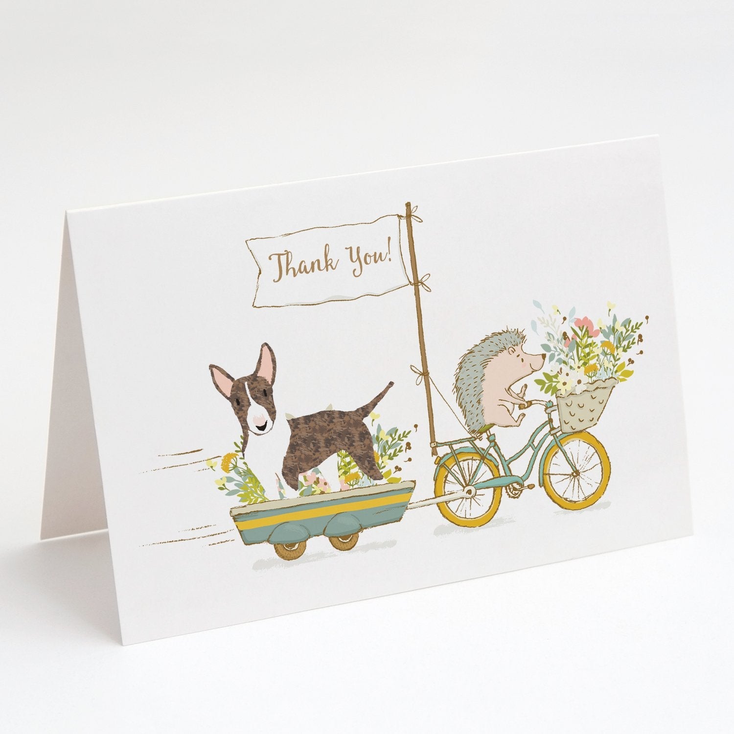 Bull Terrier Brindle Greeting Cards Pack of 8 Blank Cards with Envelopes Whimsical A7 Size 5x7