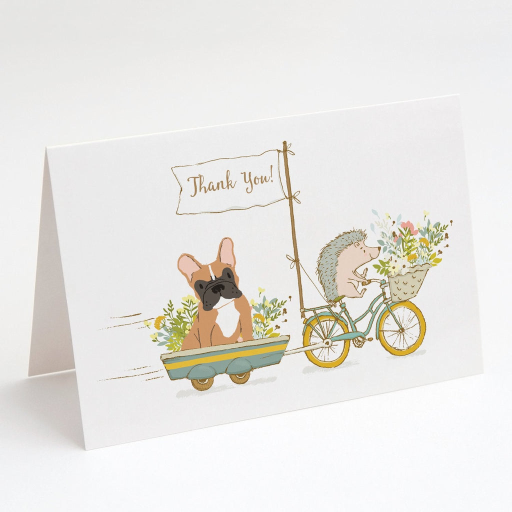 French Bulldog Fawn Greeting Cards Pack of 8 Blank Cards with Envelopes Whimsical A7 Size 5x7