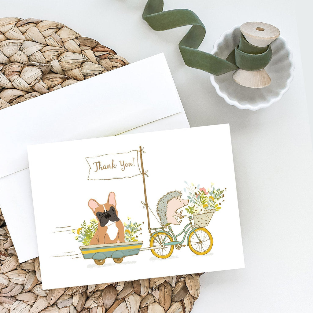 French Bulldog Fawn Greeting Cards Pack of 8 Blank Cards with Envelopes Whimsical A7 Size 5x7