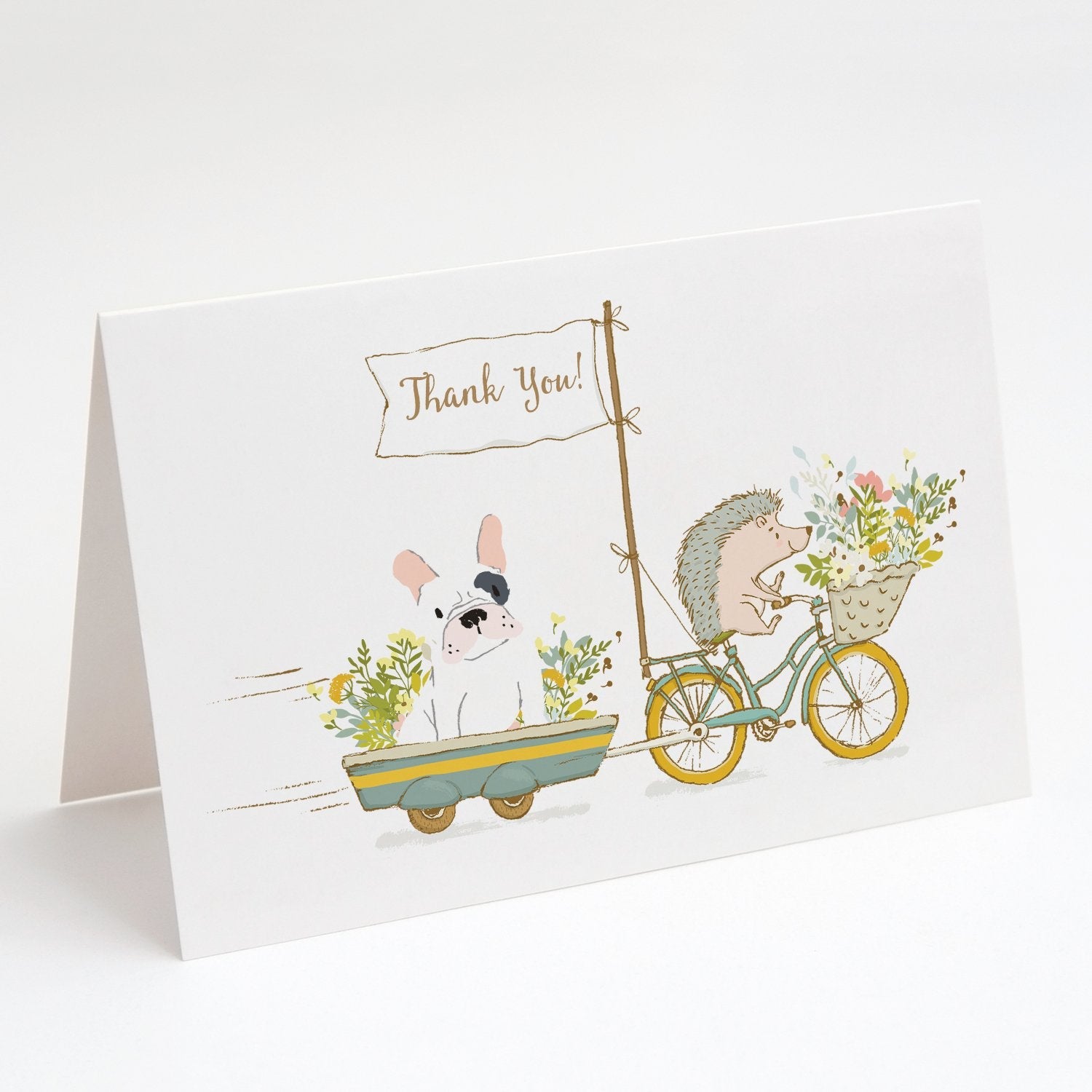 French Bulldog White Patch Greeting Cards Pack of 8 Blank Cards with Envelopes Whimsical A7 Size 5x7