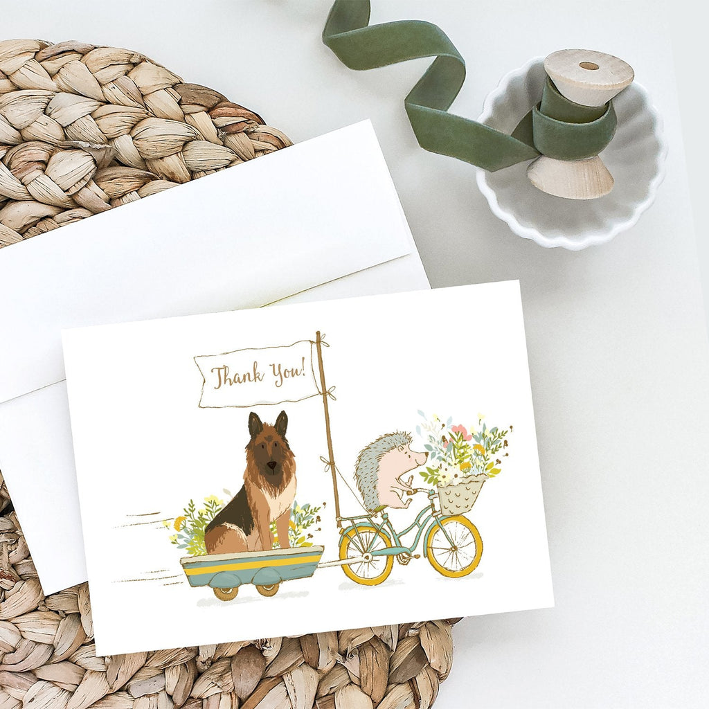 German Shepherd Plush Greeting Cards Pack of 8 Blank Cards with Envelopes Whimsical A7 Size 5x7