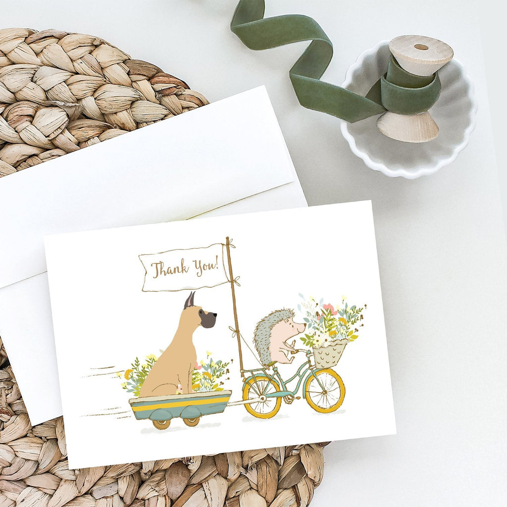 Great Dane Fawn Cropped Ears Greeting Cards Pack of 8 Blank Cards with Envelopes Whimsical A7 Size 5x7