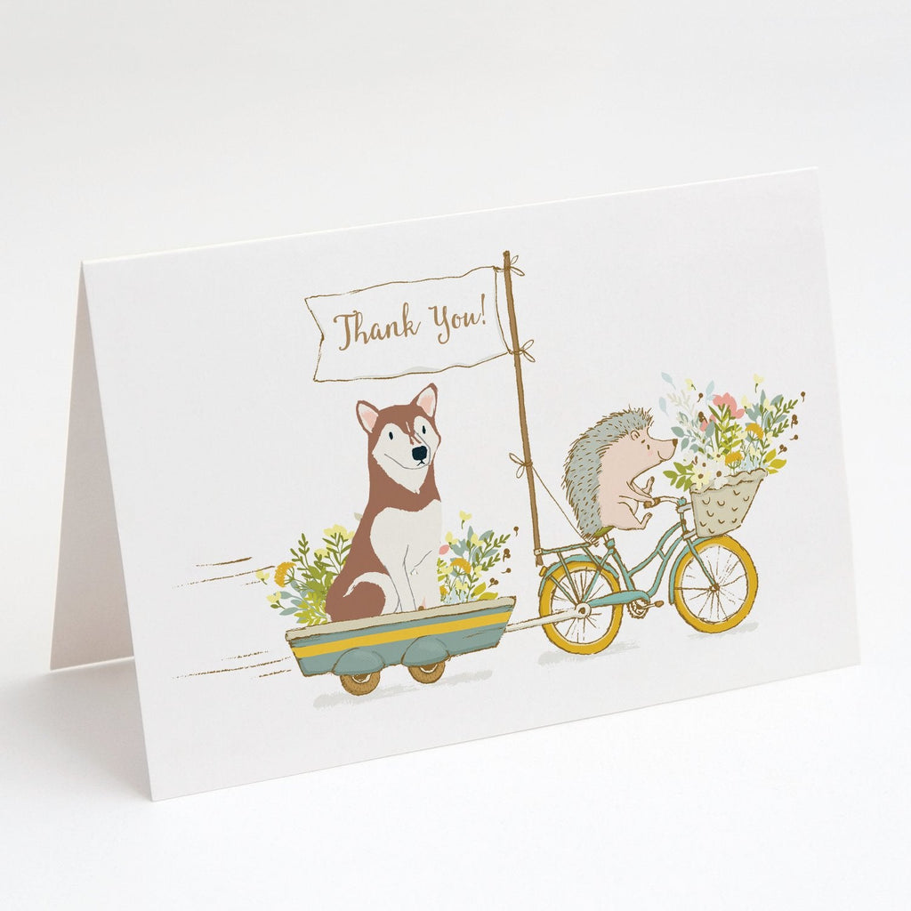 Siberian Husky Red Greeting Cards Pack of 8 Blank Cards with Envelopes Whimsical A7 Size 5x7
