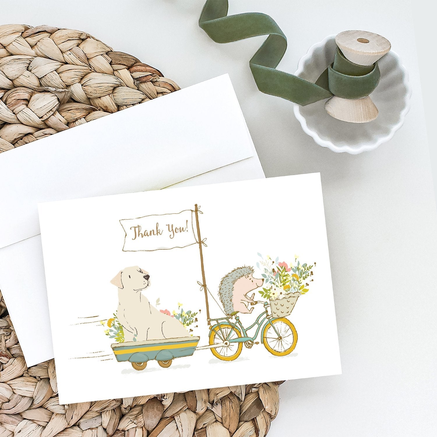 Labrador Retriever Yellow Greeting Cards Pack of 8 Blank Cards with Envelopes Whimsical A7 Size 5x7