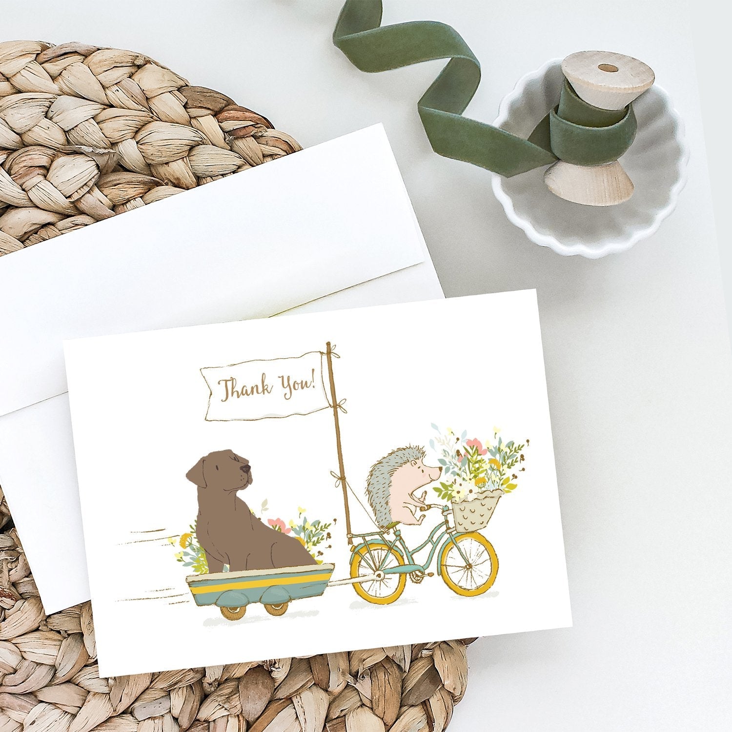 Labrador Retriever Chocolate Greeting Cards Pack of 8 Blank Cards with Envelopes Whimsical A7 Size 5x7