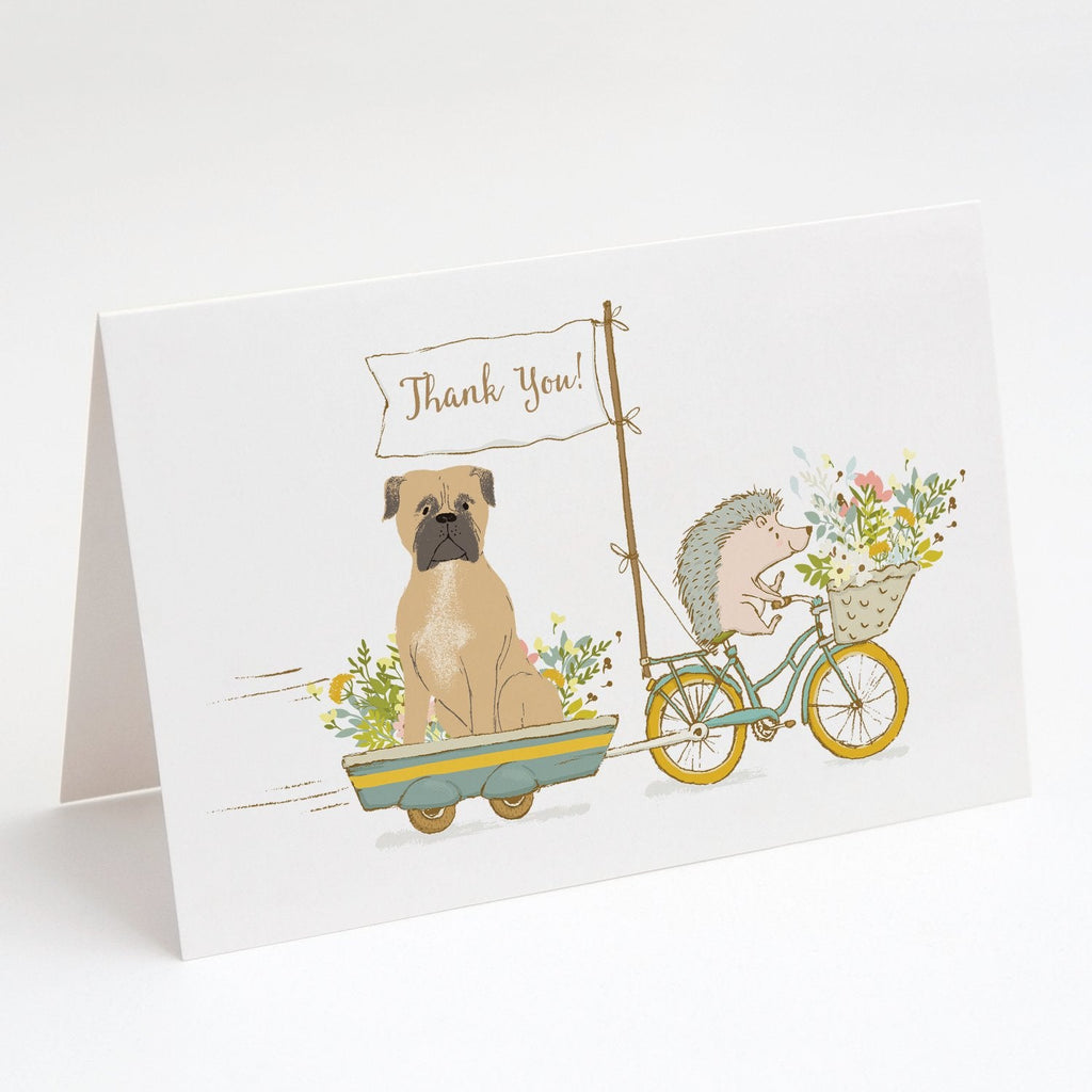 Mastiff Greeting Cards Pack of 8 Blank Cards with Envelopes Whimsical A7 Size 5x7