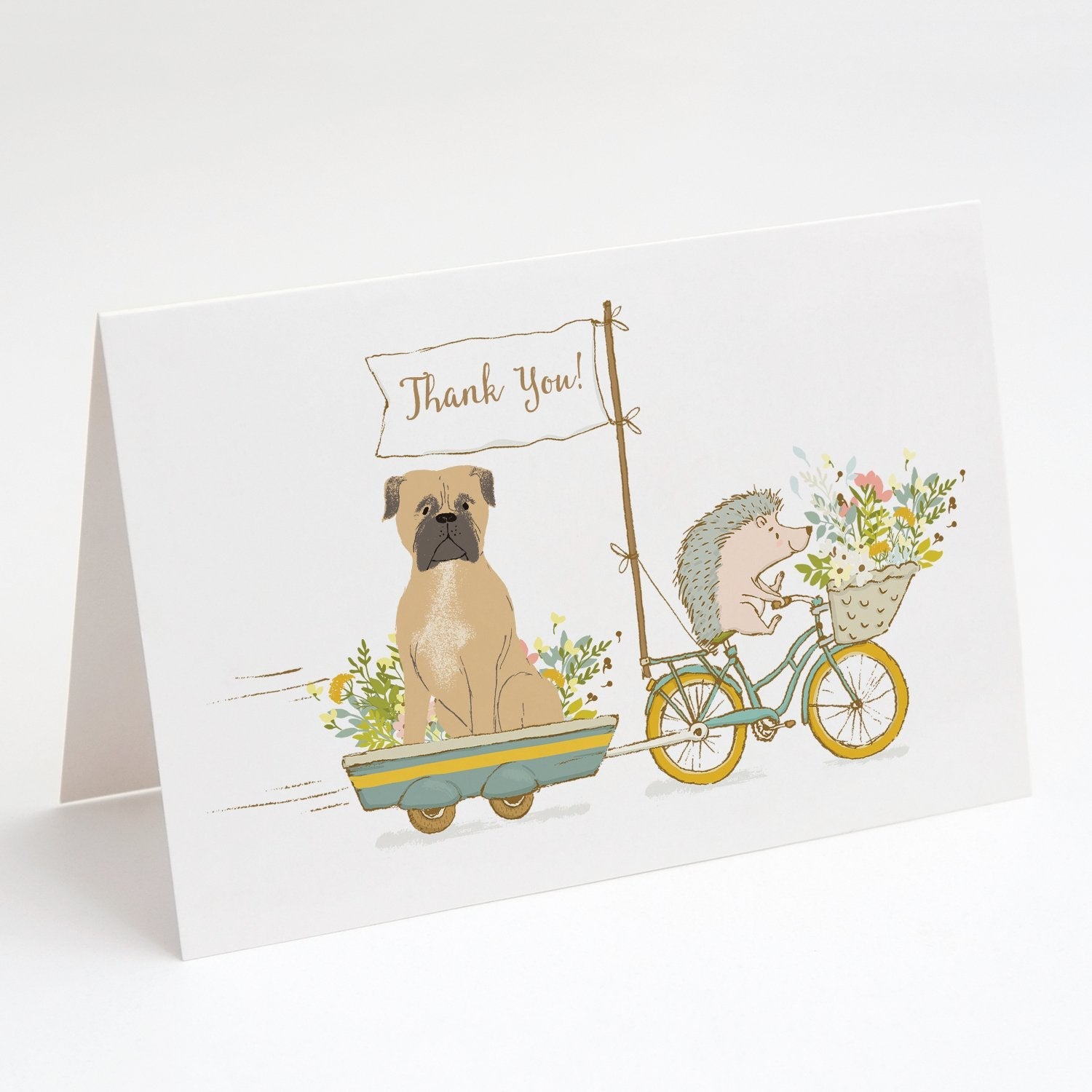 Mastiff Greeting Cards Pack of 8 Blank Cards with Envelopes Whimsical A7 Size 5x7