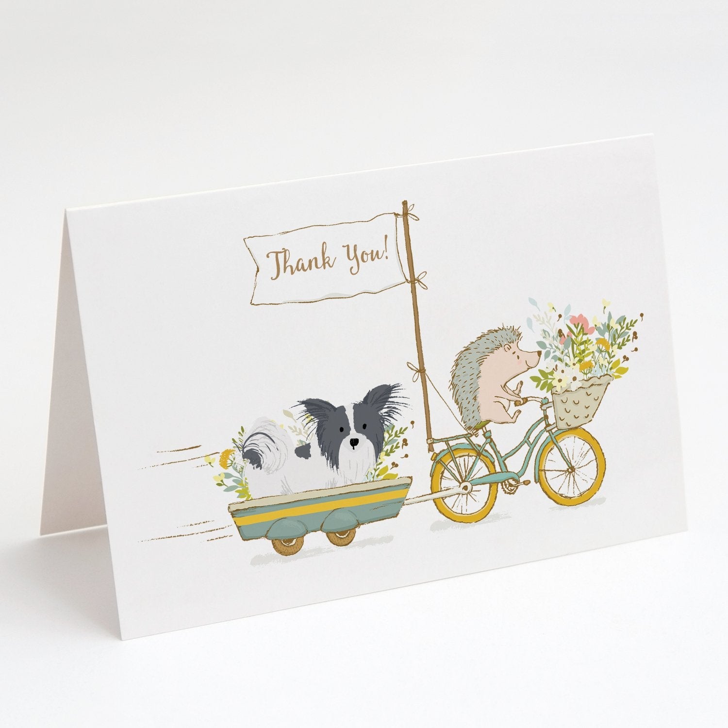 Papillon Black Greeting Cards Pack of 8 Blank Cards with Envelopes Whimsical A7 Size 5x7