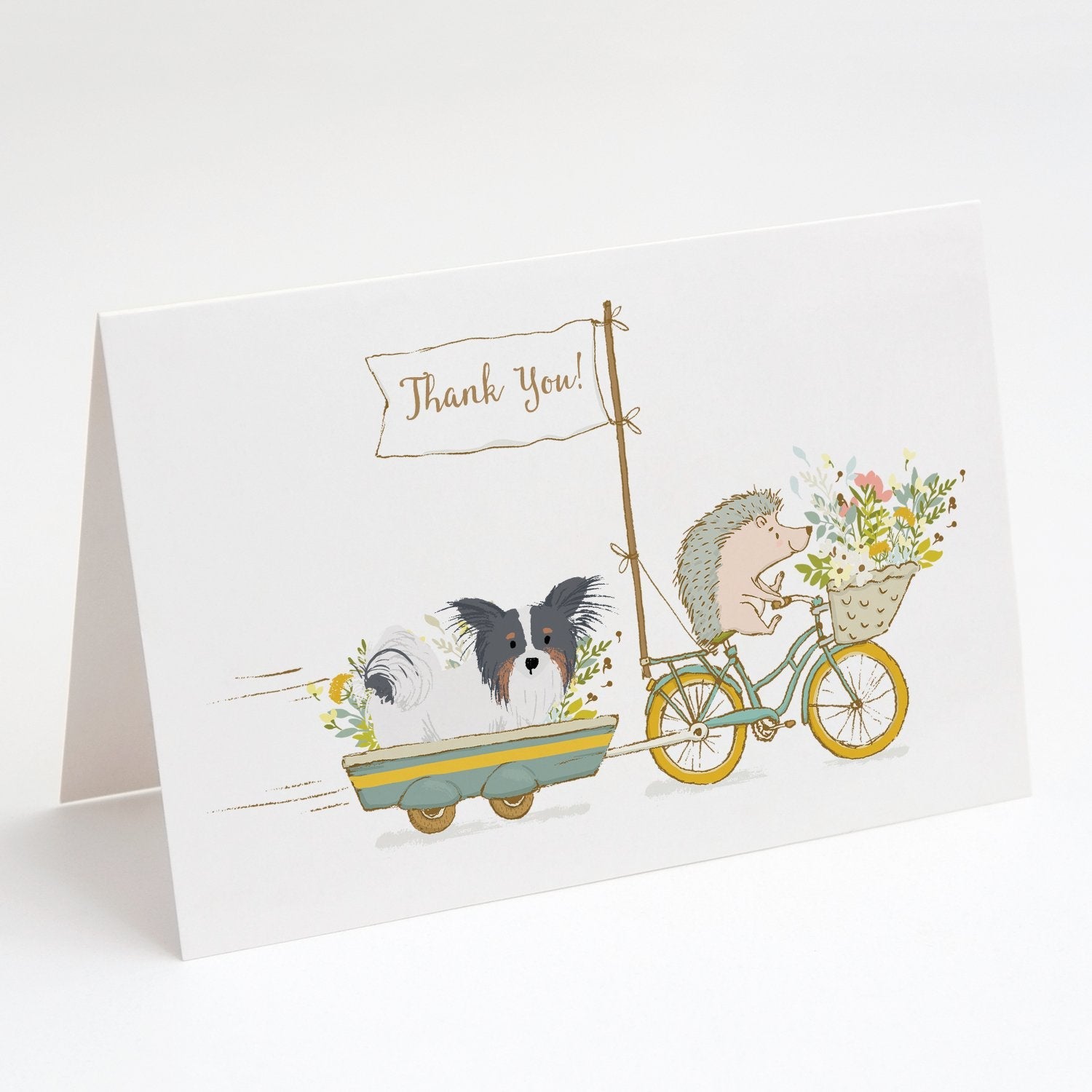 Papillon Tricolor Classic Greeting Cards Pack of 8 Blank Cards with Envelopes Whimsical A7 Size 5x7