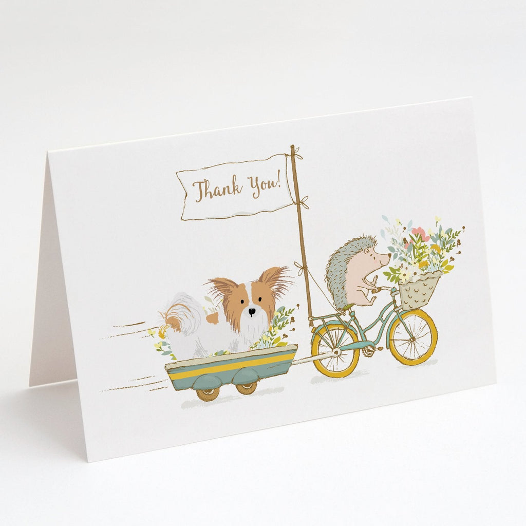 Papillon Red and White Greeting Cards Pack of 8 Blank Cards with Envelopes Whimsical A7 Size 5x7