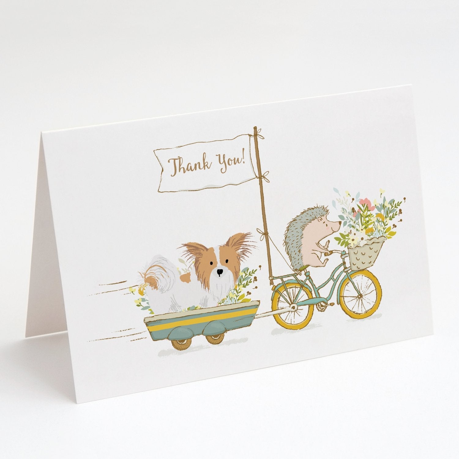 Papillon Red and White Greeting Cards Pack of 8 Blank Cards with Envelopes Whimsical A7 Size 5x7